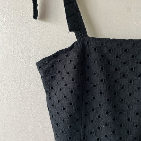 House of Harlow 1960 tank top with tie straps medium women's shirt eyelet black - Picture 3 of 13